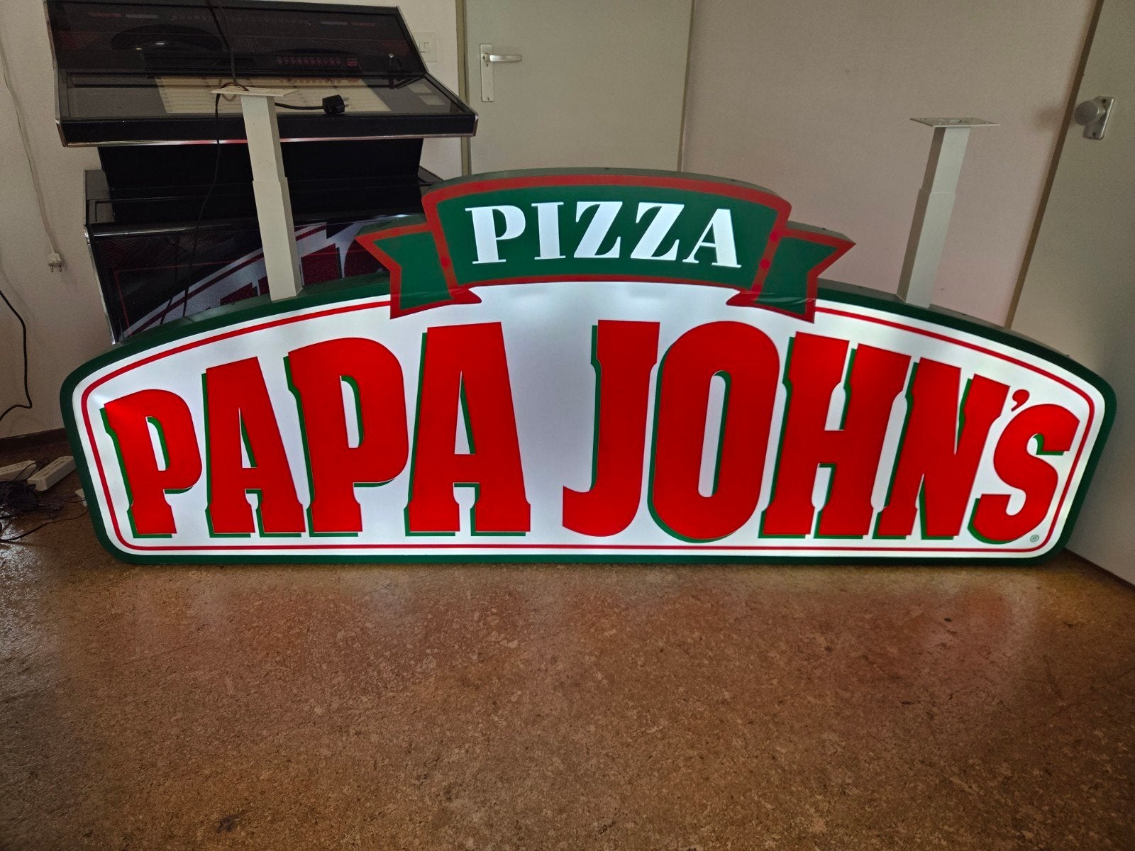 Papa John's Pizza Lichtbord - Uniek Reclamebord, Ophalen of Verzenden