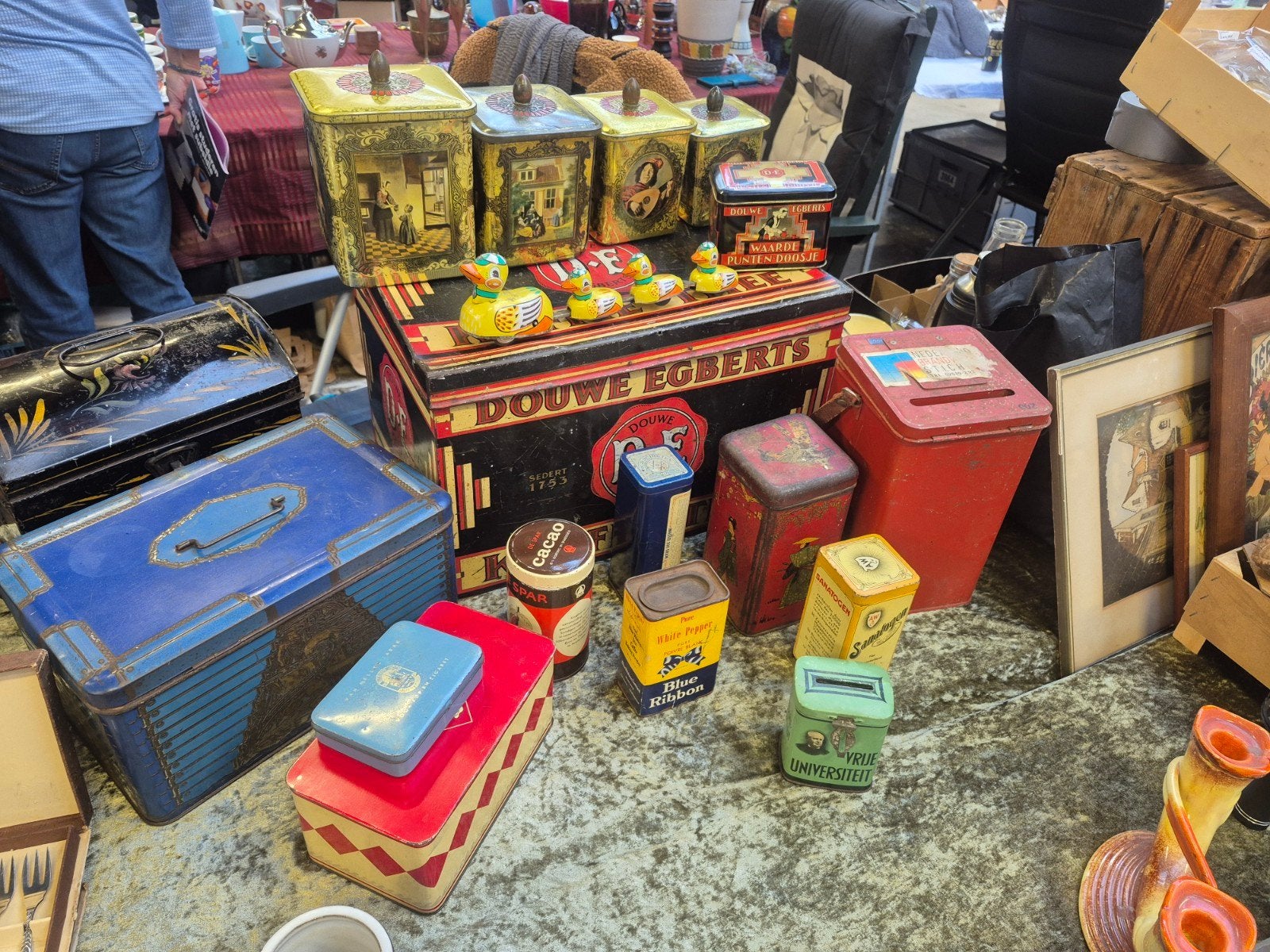 Verzameling zeldzame vintage blikken, Ophalen of Verzenden, Gebruikt, Koffie, Douwe Egberts