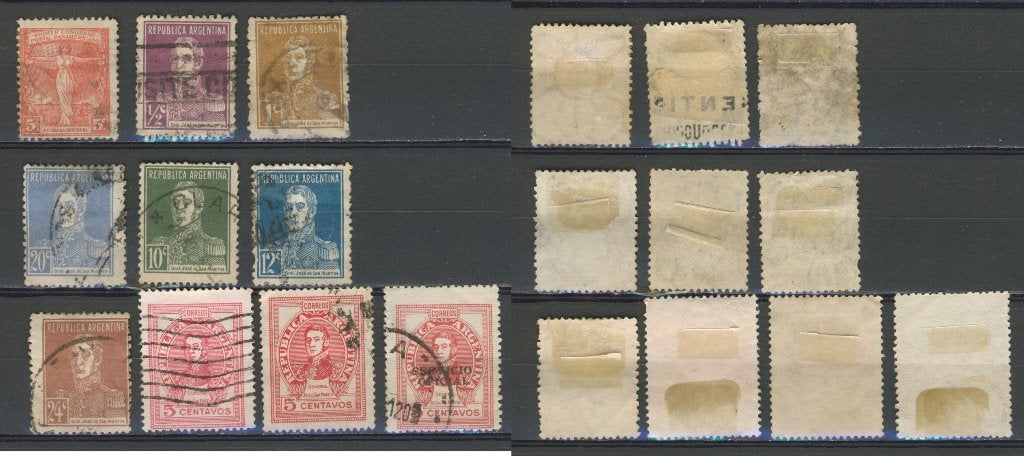 Argentinië 1924 en 1935 oa Dienstzegels Postzegels k-62a jdu, Ophalen of Verzenden, Gestempeld, Midden-Amerika