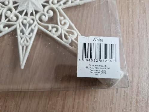 cremekleurige ster piek h, Diversen, Kerst, Evora, Onbekend, Nieuw, Ophalen of Verzenden