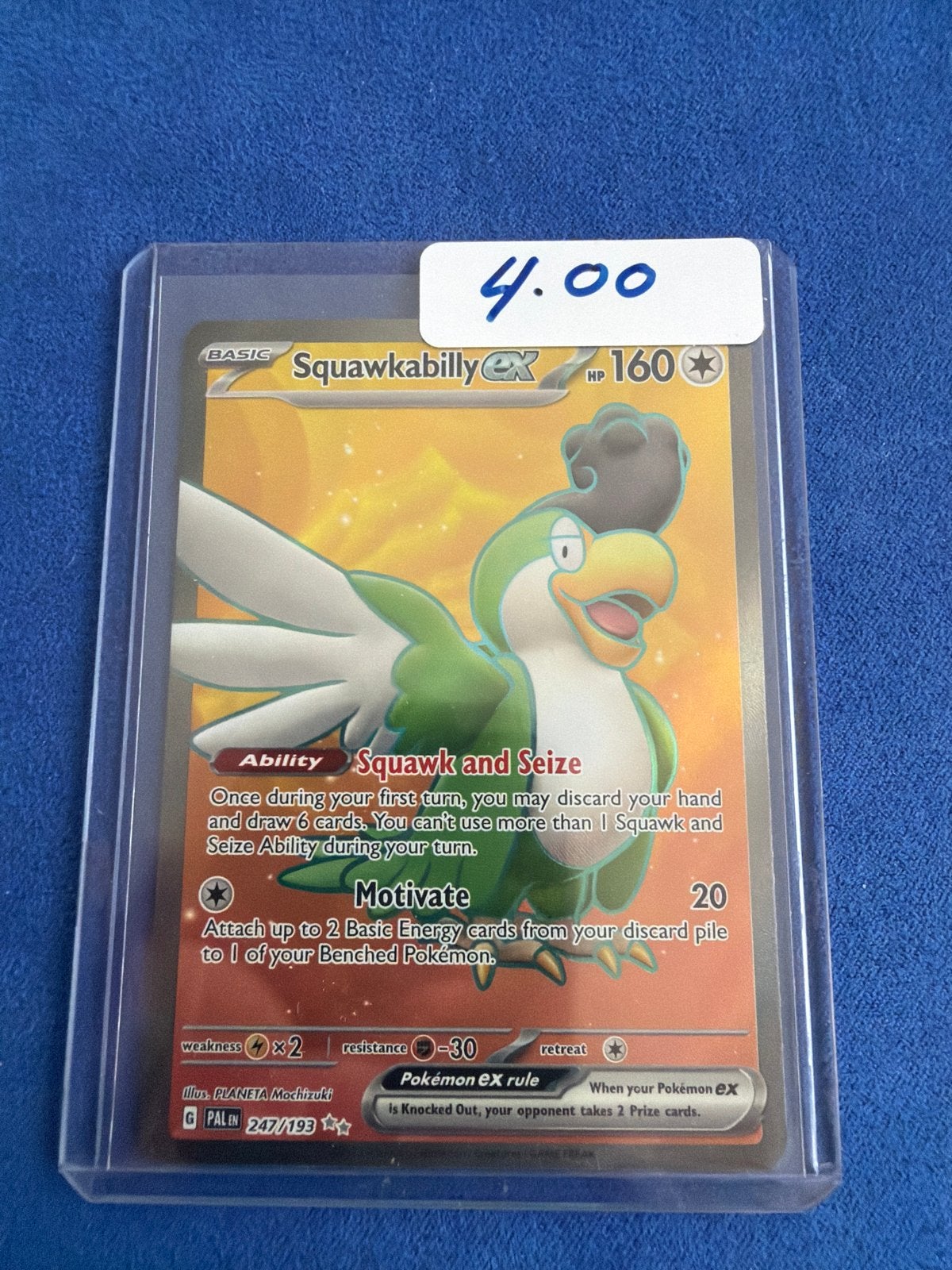 Pokémon TCG Squawkabilly ex 247/193 Paldea Evolved, Ophalen of Verzenden, Zo goed als nieuw, Losse kaart