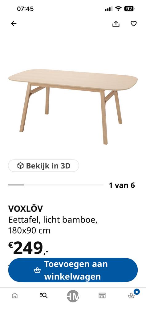 Mooie bamboe eettafel Ikea met 4 stoelen, Ophalen, Overige materialen, Gebruikt, Bamboe