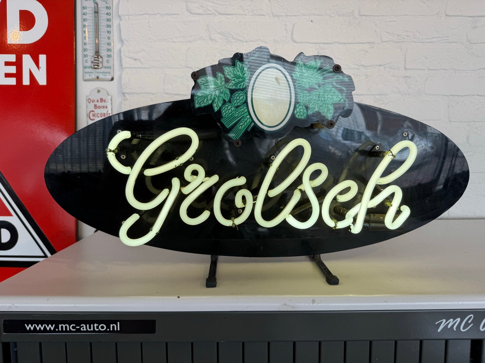 Grolsch Neon Reclamebord - Uniek Lichtbak, Ophalen, Gebruikt, Lichtbak of (neon) lamp