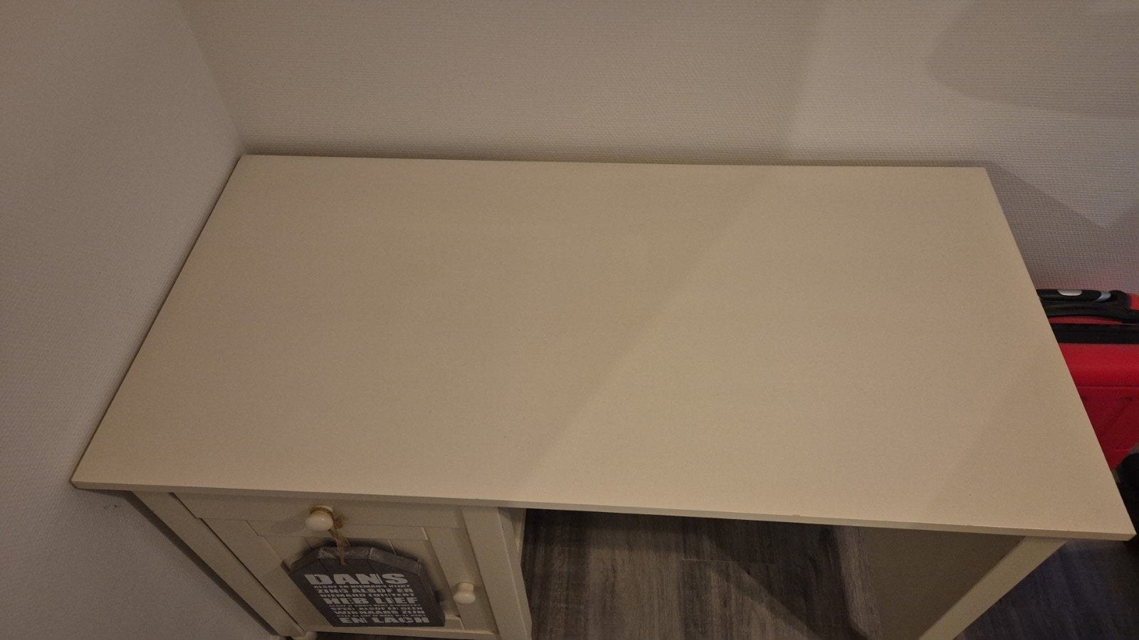 Wit bureau met opbergkastje, Ophalen, Opbergruimte, Gebruikt, Wit