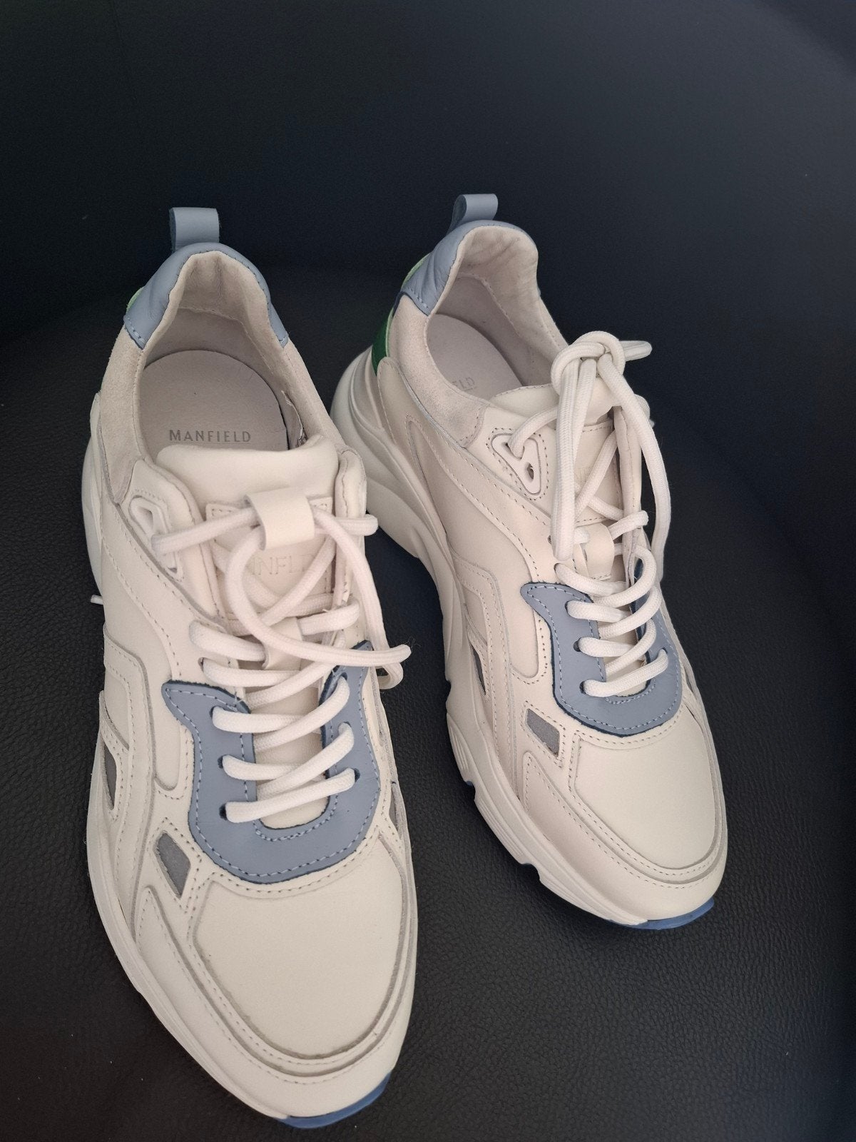 Manfield leren sneakers, maat 39, Wit, Ophalen of Verzenden, Manfield, Sneakers of Gympen