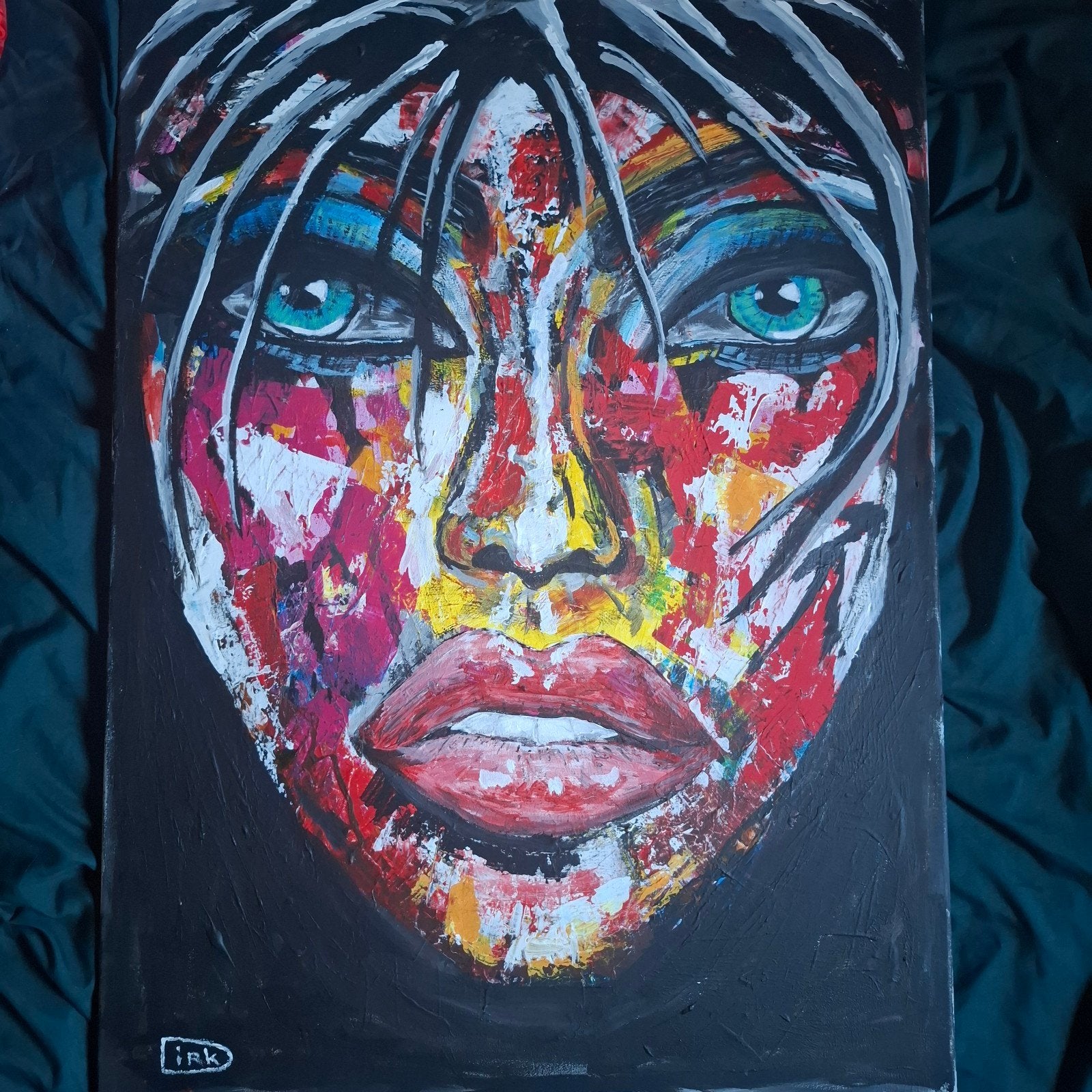 Schilderij met acrylverf, Ophalen