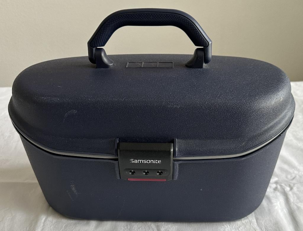 Beautycase samsonite met cijferslot, Sieraden, Tassen en Uiterlijk, Beautycases, Blauw, Met slot, Ophalen of Verzenden, Zo goed als nieuw
