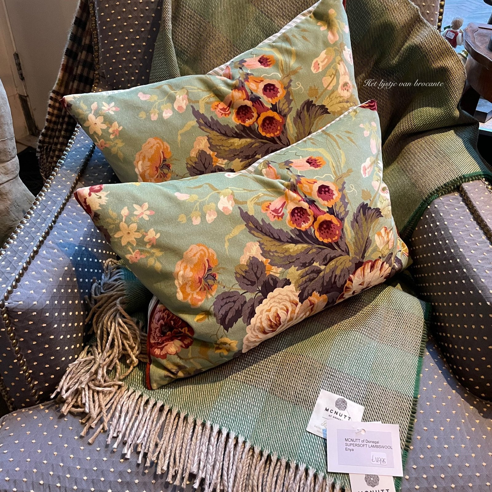 Handgemaakte kussen set Arthur Sanderson Stapleton Park, Westdijk 41 3241 GT Middelharnis, Overige kleuren, Info@lijstjevanbrocante.nl