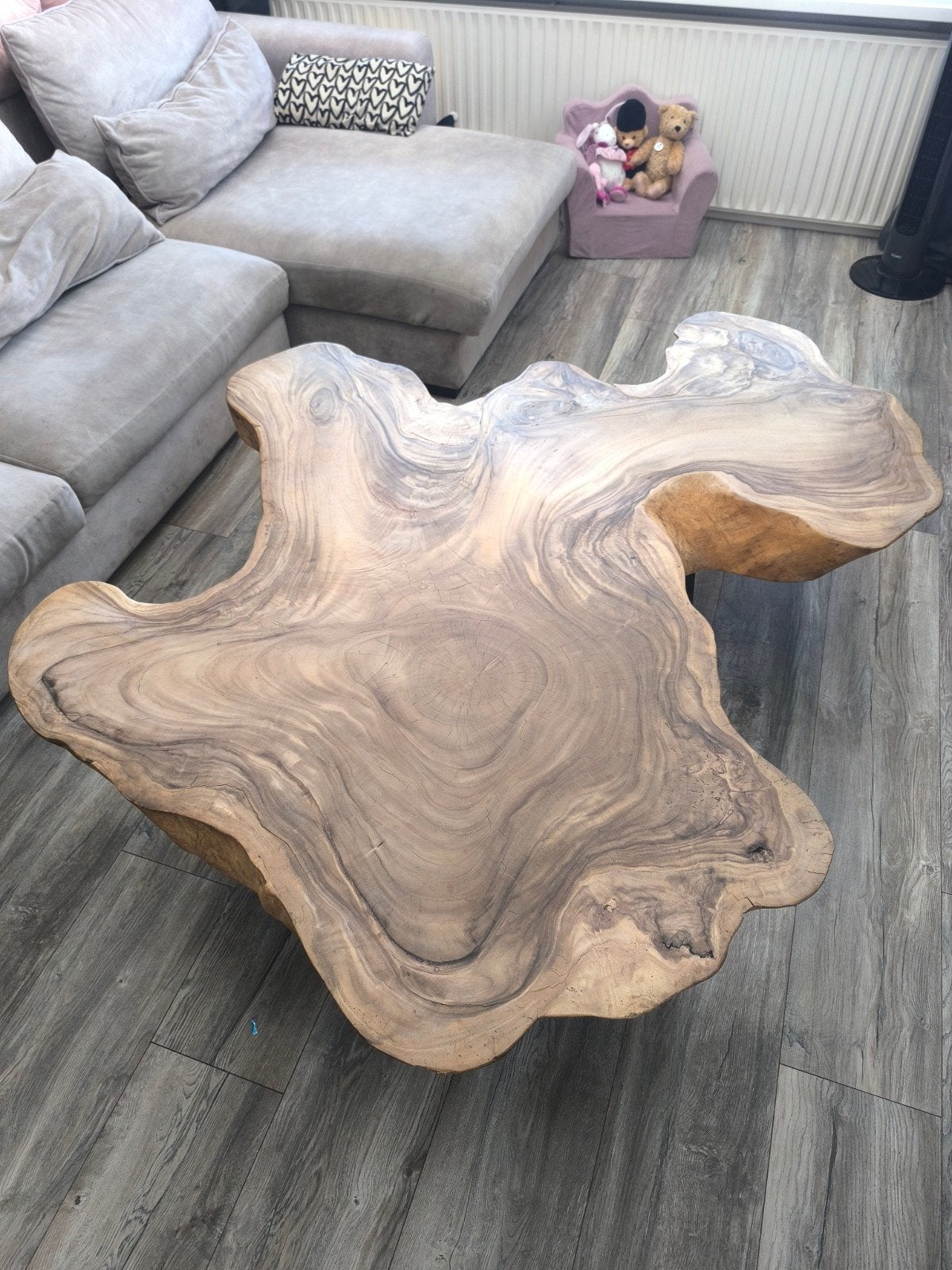 Unieke Boomstam Salontafel - 170x160 cm, Gebruikt, 150 tot 200 cm, Ophalen of Verzenden, 150 tot 200 cm