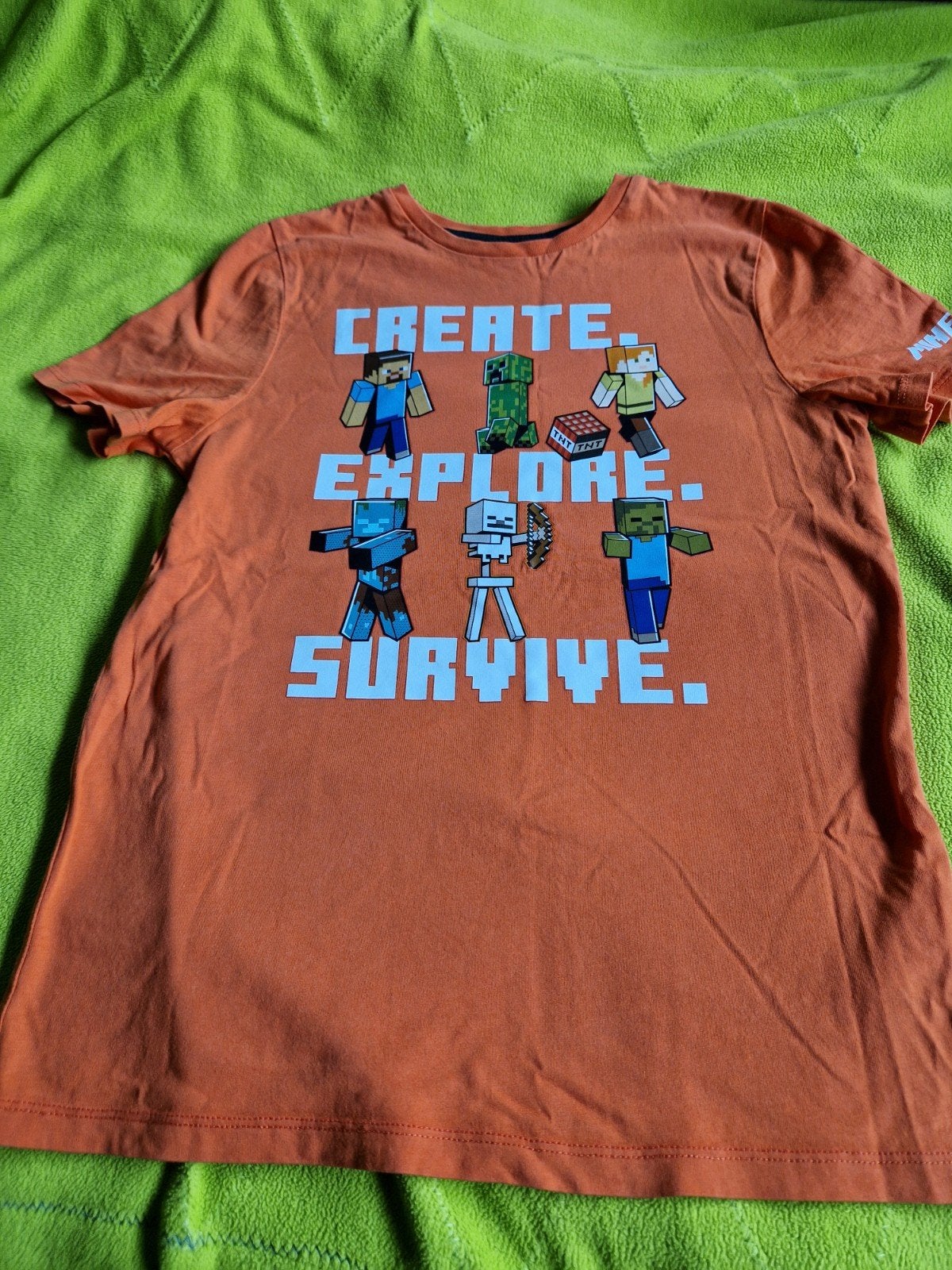 Minecraft T-shirt Oranje Maat 146-152, Kinderen en Baby's, Ophalen, Gebruikt, Jongen of Meisje, Minecraft