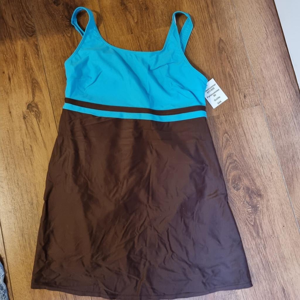 Nieuwe zwemjurk mt 44 - Turquoise/Bruin, Kleding | Dames, Badmode en Zwemkleding, Ophalen of Verzenden, Nieuw, Blauw, Overige typen