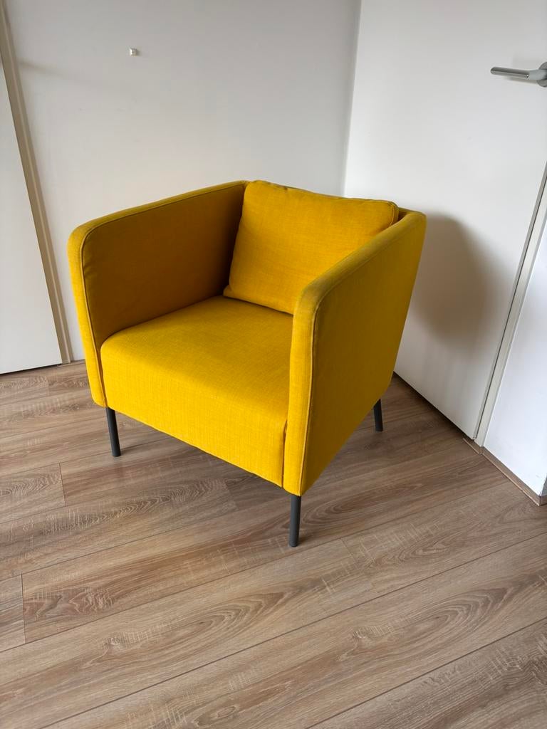 Ikea Ekero fauteuil skiftebo geel, Huis en Inrichting, Fauteuils, Ophalen, Gebruikt, 75 tot 100 cm, 50 tot 75 cm