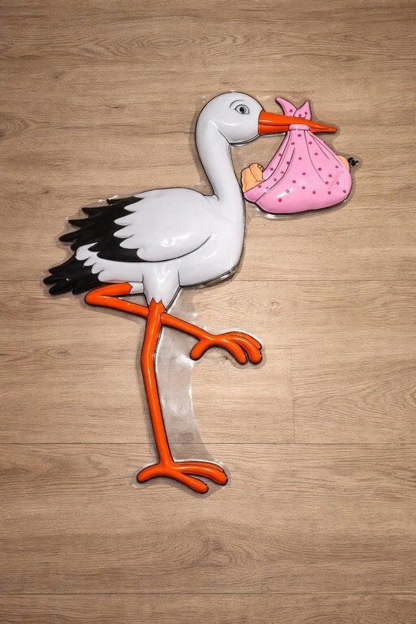 Ooievaar Geboortebord - Roze Baby, Onbekend, Nieuw, Ophalen of Verzenden, Onbekend