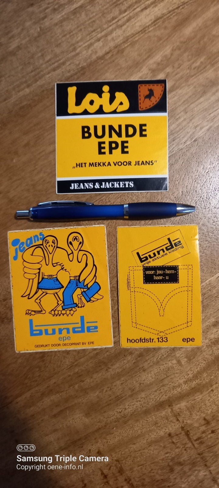 Vintage Lois Bunde Epe Jeans Reclame Stickers, Ophalen of Verzenden, Zo goed als nieuw