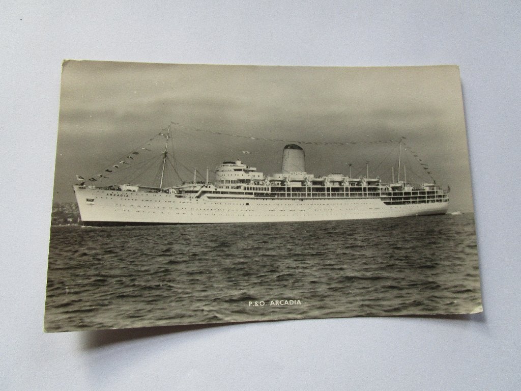 Ansichtkaart Afbeelding schip de P&O Arcadia, Verzamelen, Scheepvaart, Verzenden, Gebruikt, Motorboot, Kaart, Foto of Prent