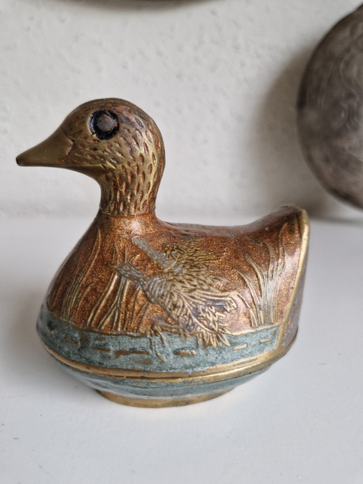 Vintage snuisterijen/pillen doosje met emaille, Antiek en Kunst, Ophalen of Verzenden
