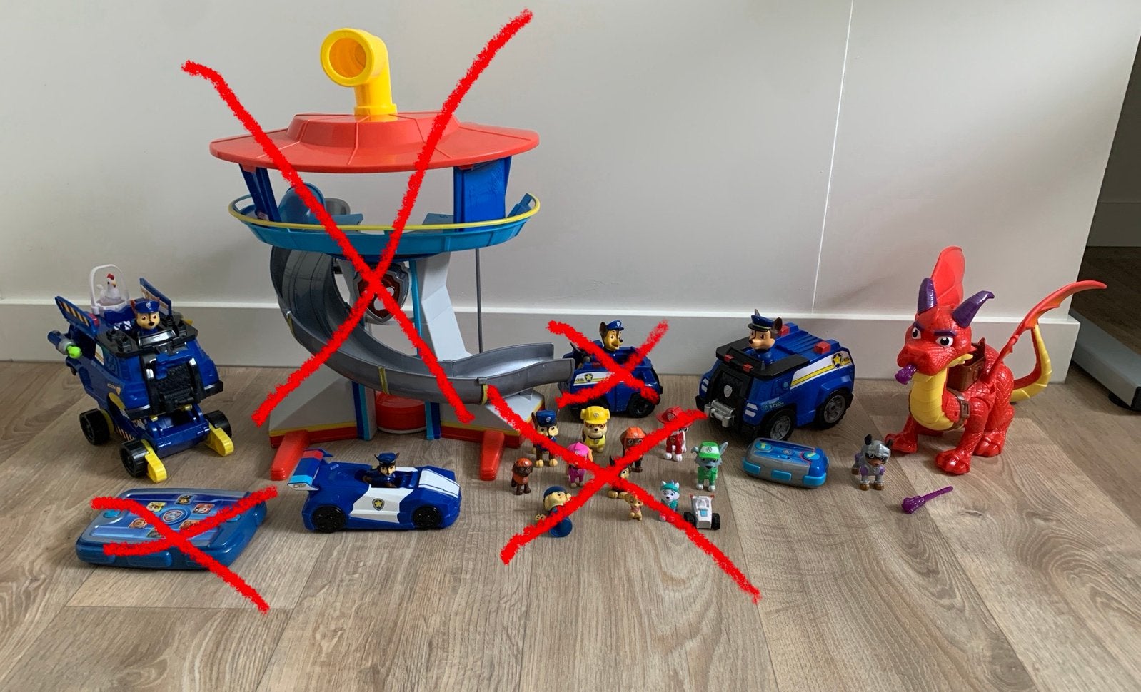 Leuke Paw Patrol set met oa bestuurbare auto en draak, Ophalen of Verzenden, Zo goed als nieuw, Afstandsbediening