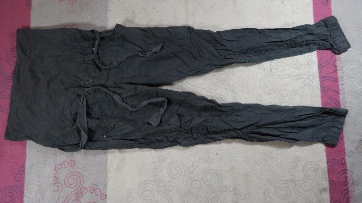 Leuke donkergrijze positiebroek. mt 40. Merk h&m, Maat 38/40 (M), ., Zwart, Ophalen of Verzenden