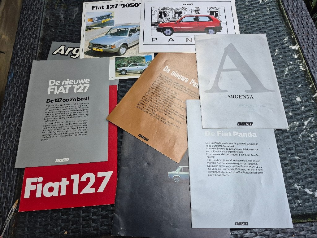 folders fiat. Panda/Argenta/127/127 1050/128 special 7x, Ophalen of Verzenden, Zo goed als nieuw, Overige merken
