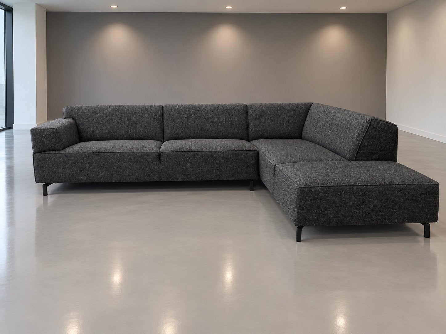 hoekbank perfecte staat - 300x200cm - antraciet, ., 125 cm of meer, Ophalen of Verzenden, Zo goed als nieuw