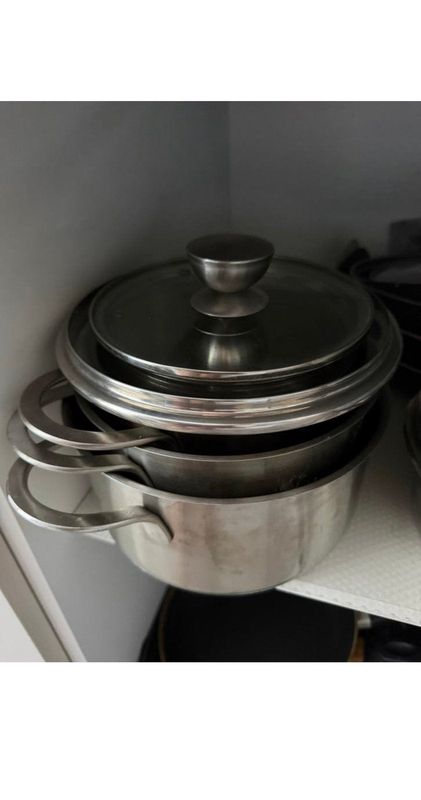 Brabantia 6 - delige pannenset, Ophalen of Verzenden, Zo goed als nieuw, Rvs, Pannenset