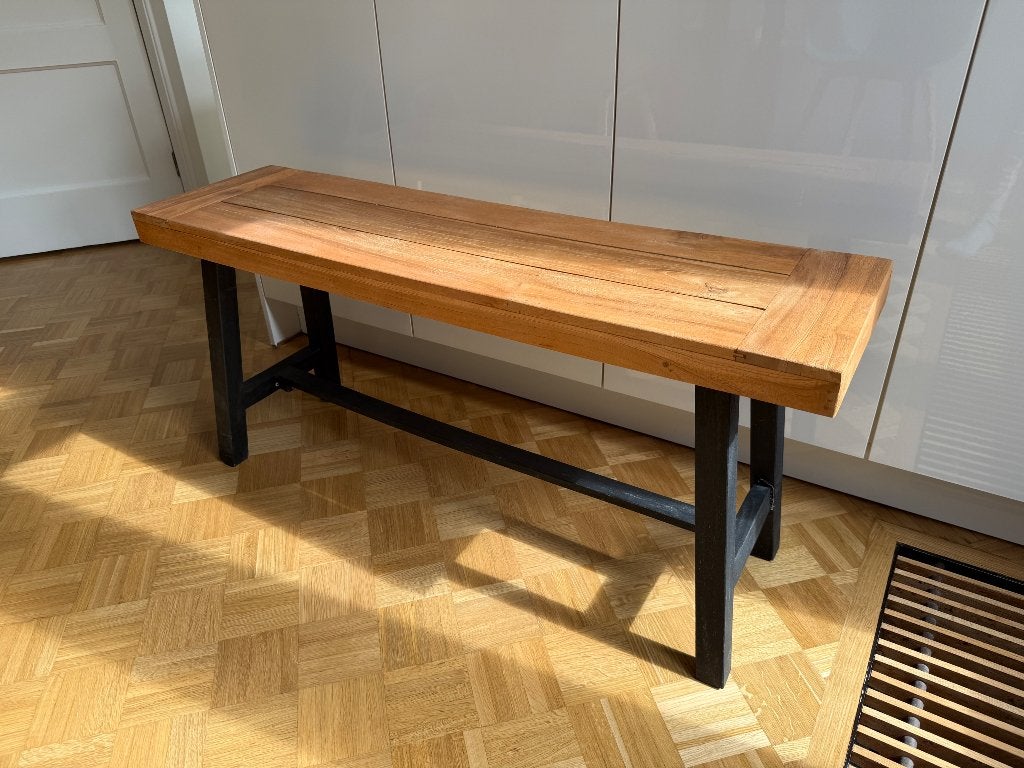 Houten bankje, Ophalen, Minder dan 75 cm, Tweepersoons, Zo goed als nieuw