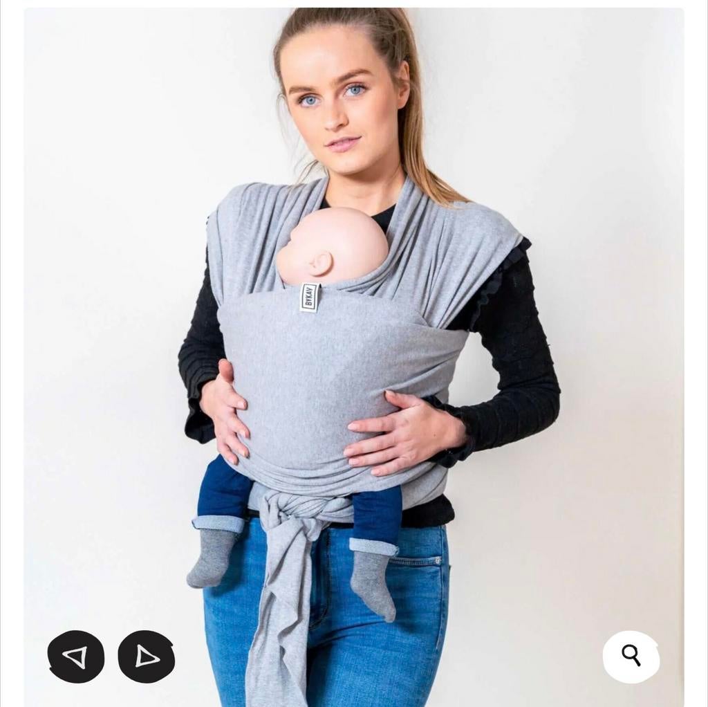 Bykay draagdoek grijs, Draagdoek, Buik of Rug, Zo goed als nieuw, Ophalen