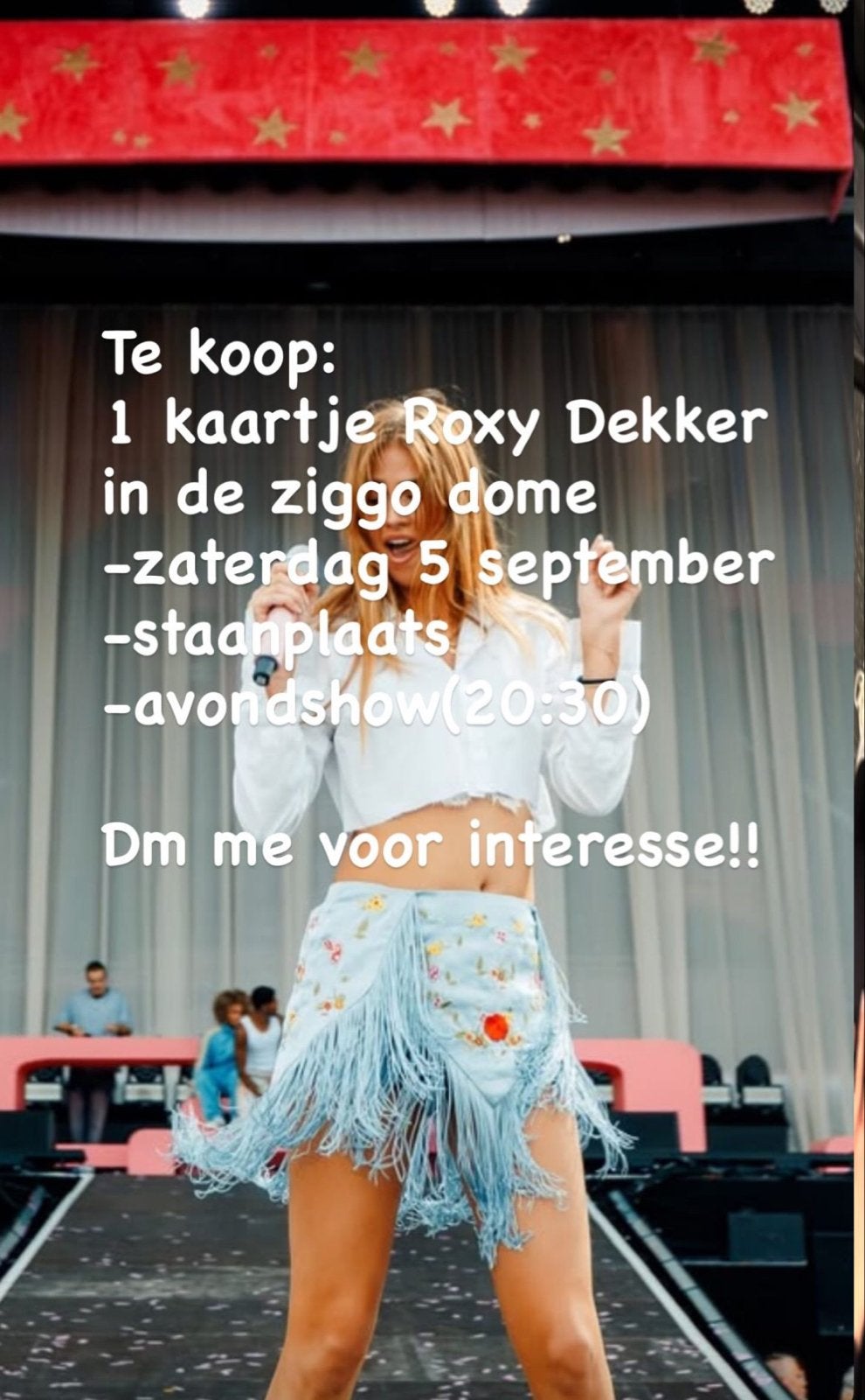 Roxy Dekker ticket deavondshow van 5 september staanplaatsen
