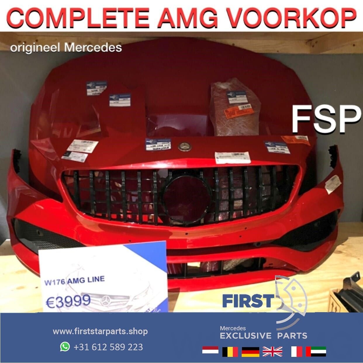 W176 FACELIFT AMG VOORKOP ROOD Mercedes A Klasse 2015-2018 F