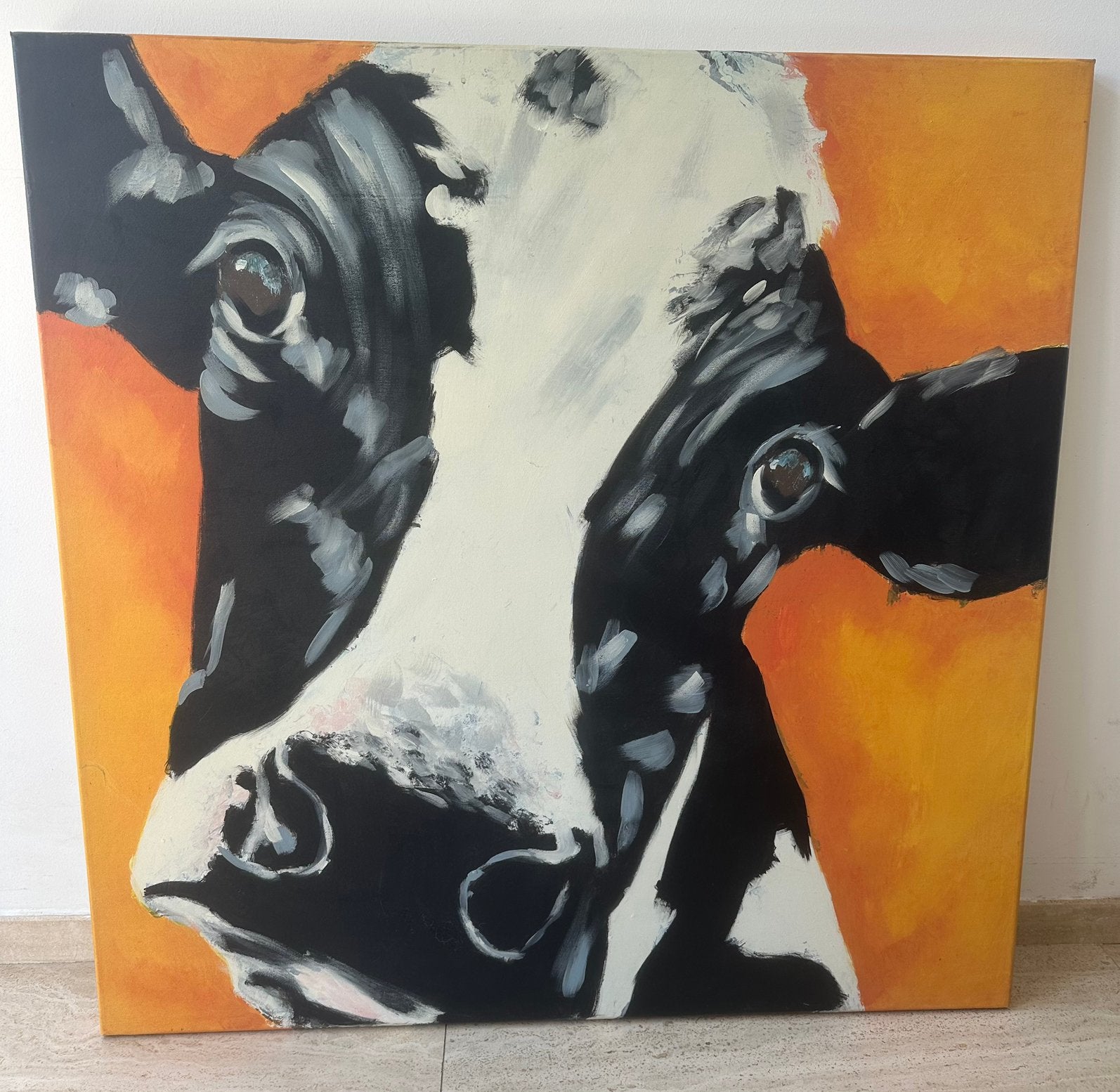 Schilderij Koe, Ophalen
