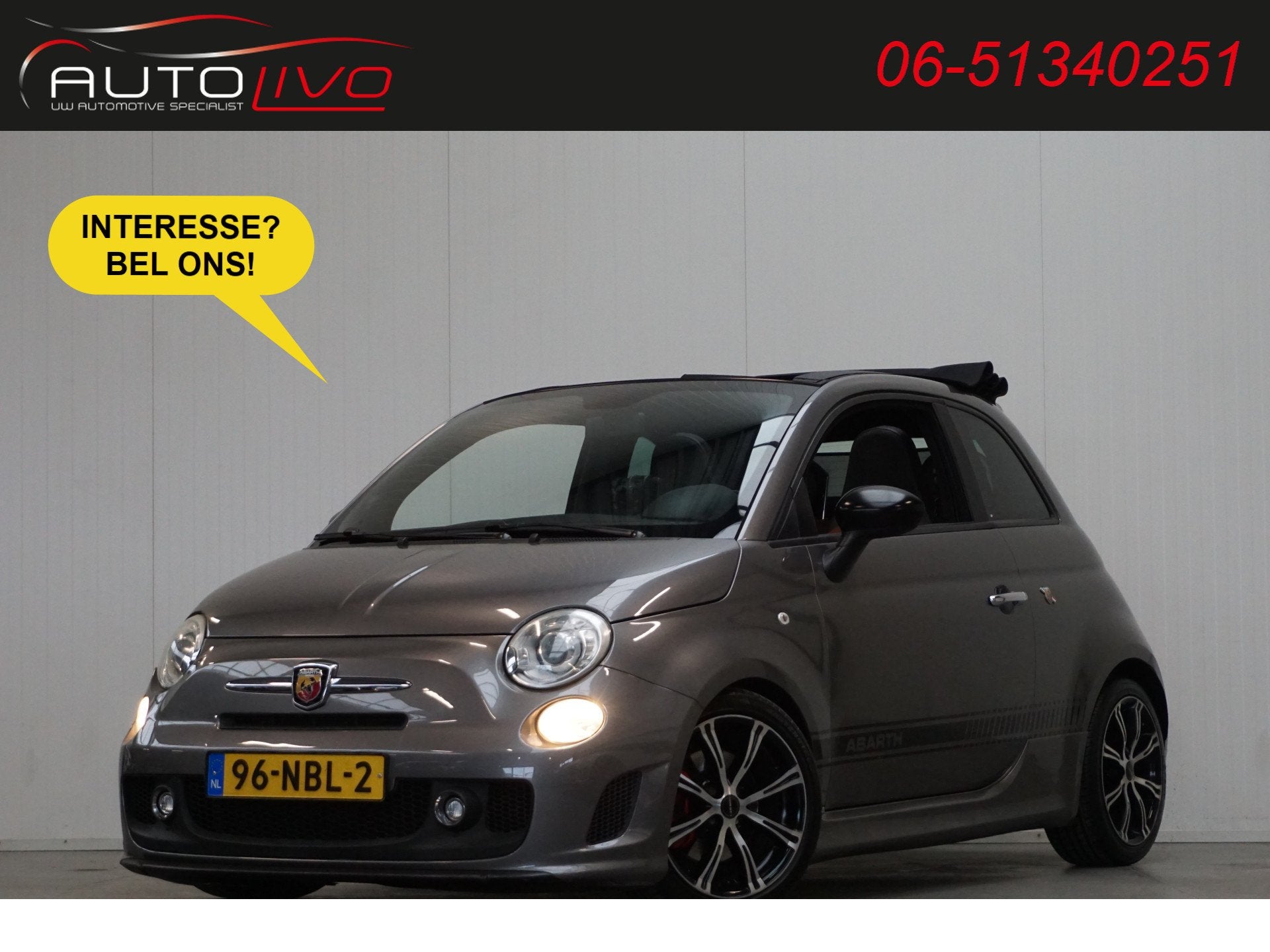 Fiat 500C 1.4-16V Abarth 140 PK! AUTOMAAT! CABRIO! BOM VOL!, Auto's, Euro 5, 4 cilinders, Cabriolet, Leder
