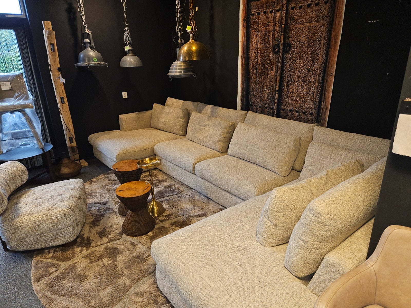 bank popoline lounge en landelijk, Ophalen of Verzenden, Nieuw, Stof
