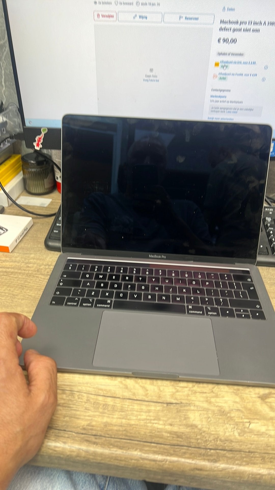 Macbook pro 13 inch A 1989 defect gaat niet aan, Gebruikt, Ben, DDR3, Ophalen of Verzenden