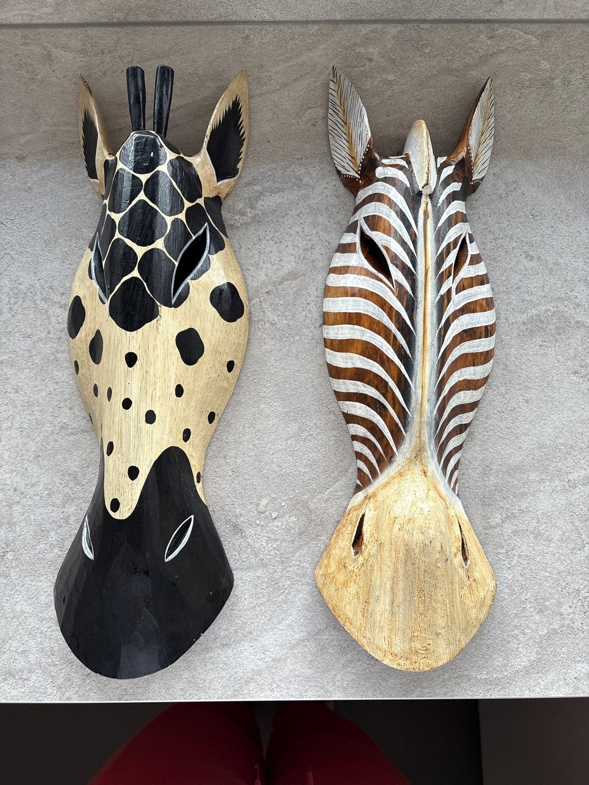 Exotische Dierenkoppen - Zebra en Giraffe Wanddecoratie, Ophalen of Verzenden, Wanddecoratie, 20 - 50 cm, Hout