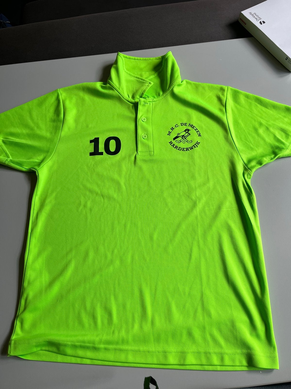 Neon Groen Polo Shirt M.H.C. De Mezen Maat S, Ophalen of Verzenden, Zo goed als nieuw, Maat 46 (S) of kleiner, Groen