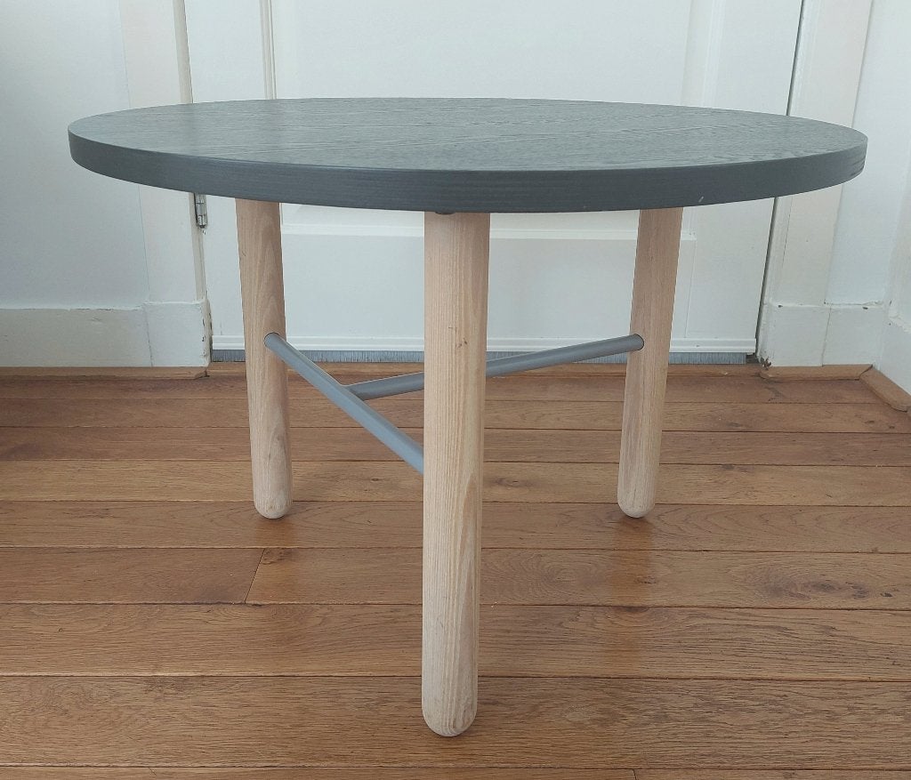 HOUSE Doctor salontafel rond eiken staal antraciet, Huis en Inrichting, Tafels | Salontafels, Ophalen, 50 tot 100 cm, Rond, 50 tot 100 cm