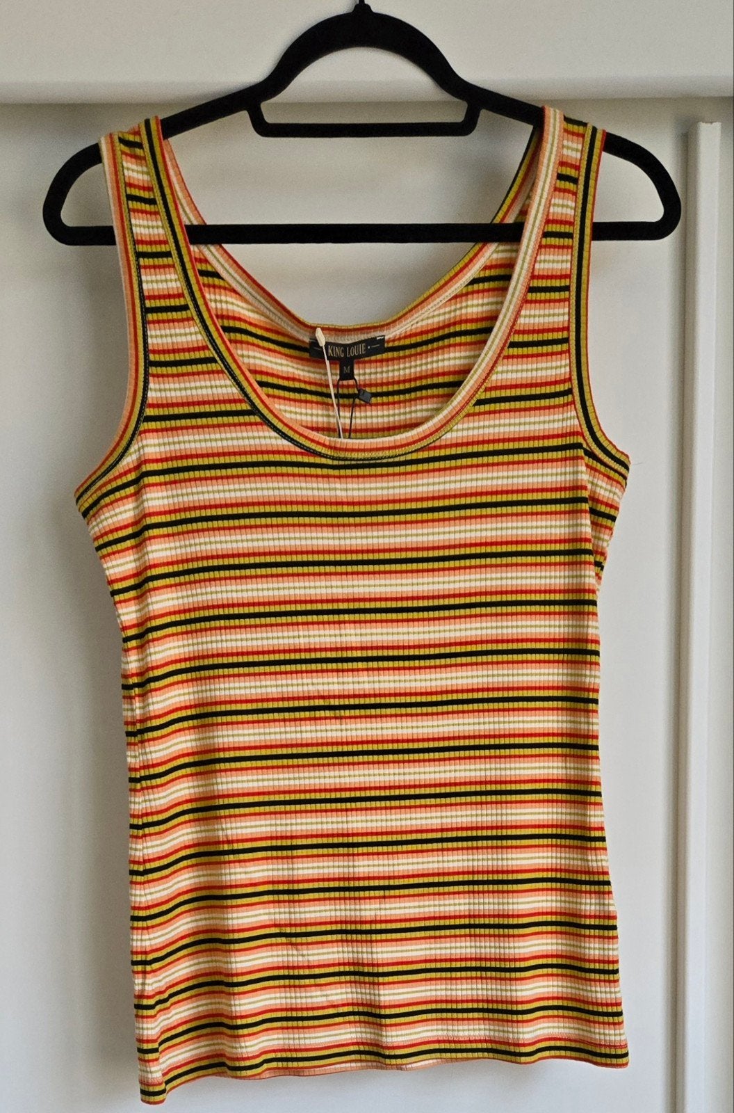 Nieuwe King Louie gestreepte fijn geribde top - Maat M, Kleding | Dames, Tops, Maat 38/40 (M), Meerkleurig, PEDRO DE MEDINALAAN 11 1086 XK AMSTERDAM