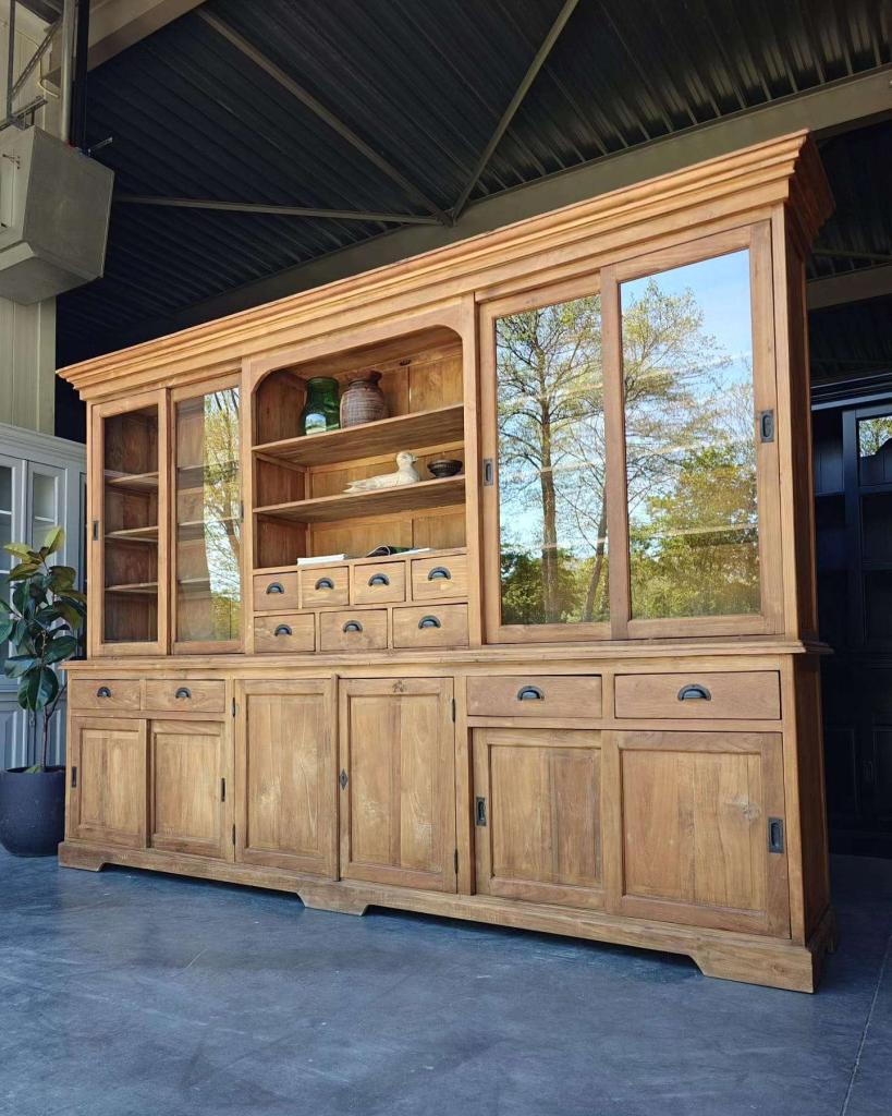 XXL Buffetkast | Landelijk Wandmeubel | Teak Servies #4256, Niet ingevuld, Gebruikt, Met deur(en), 200 cm of meer