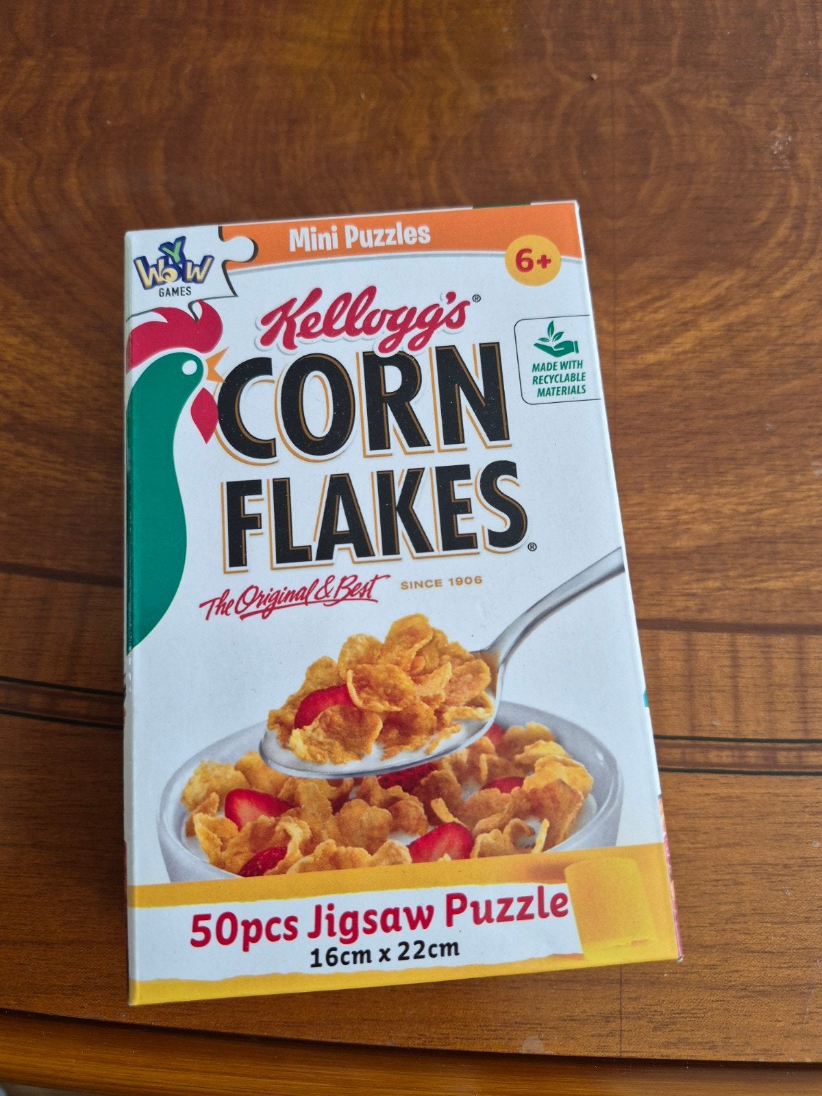Kelloggs Corn Flakes the original jigsaw puzzel 50 stuks, Ophalen of Verzenden, Minder dan 500 stukjes, Zo goed als nieuw, Legpuzzel