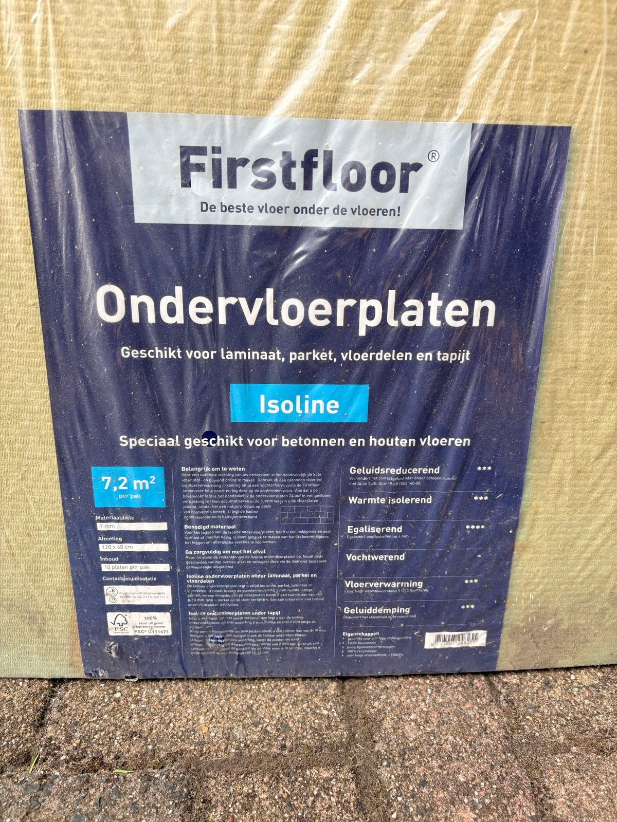 2 pak Firstfloor Ondervloerplaten Isoline 7,2 m² per pak, Doe-het-zelf en Verbouw, Vloerdelen en Plavuizen, Ophalen, Overige materialen