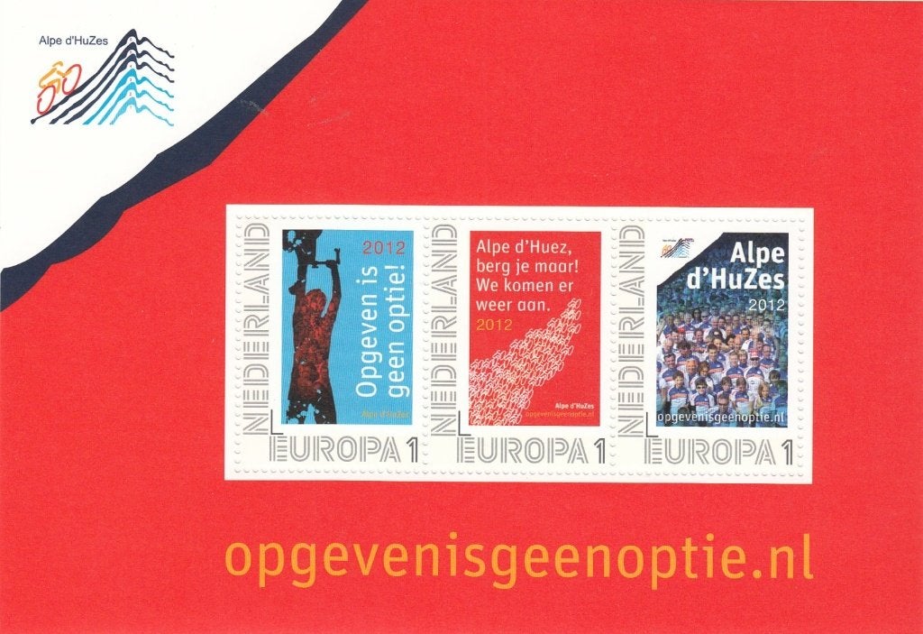 Nederland Postset Alpe D'Huzes met blokje zegels + kaarten, Ophalen of Verzenden, Na 1940, Postfris