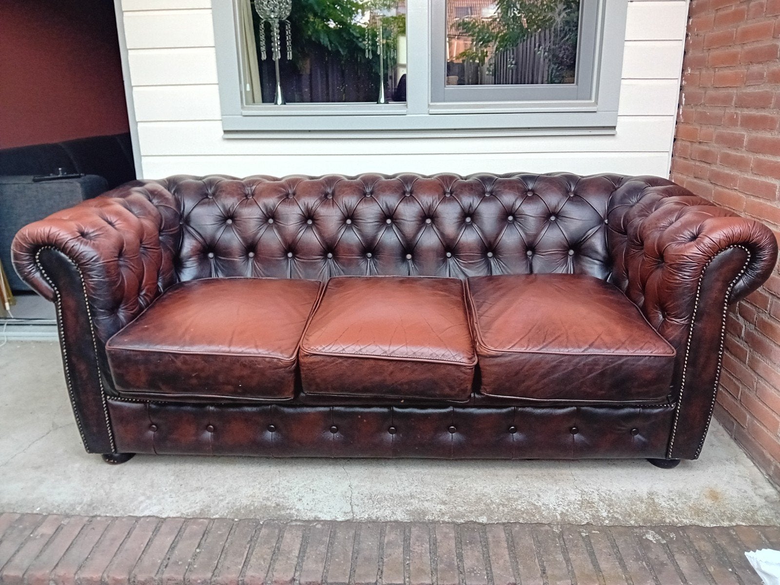chesterfield bank, Ophalen, Gebruikt, Chesterfield, Rechte bank