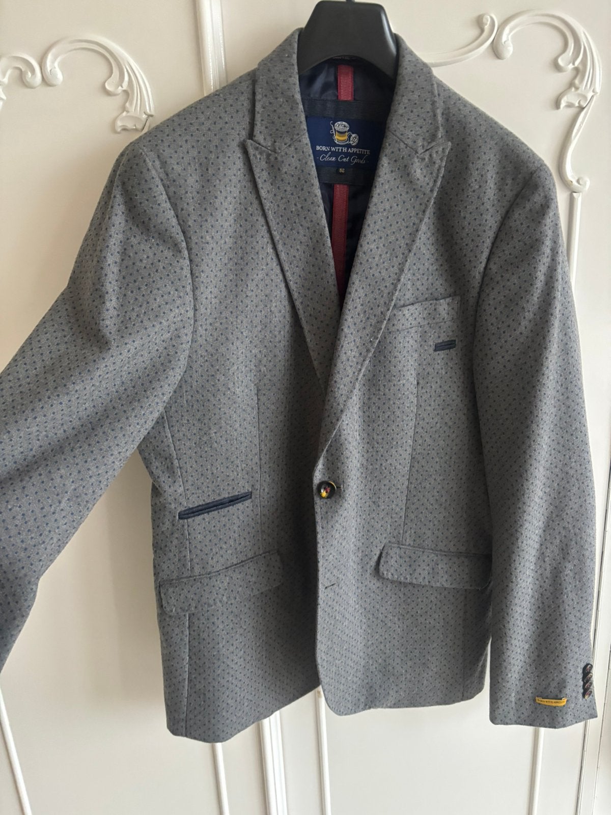 Nieuw grijs colbert jas merk Born With Appetite maat 52, Kleding | Heren, Ophalen of Verzenden, Nieuw, Maat 52/54 (L), Grijs