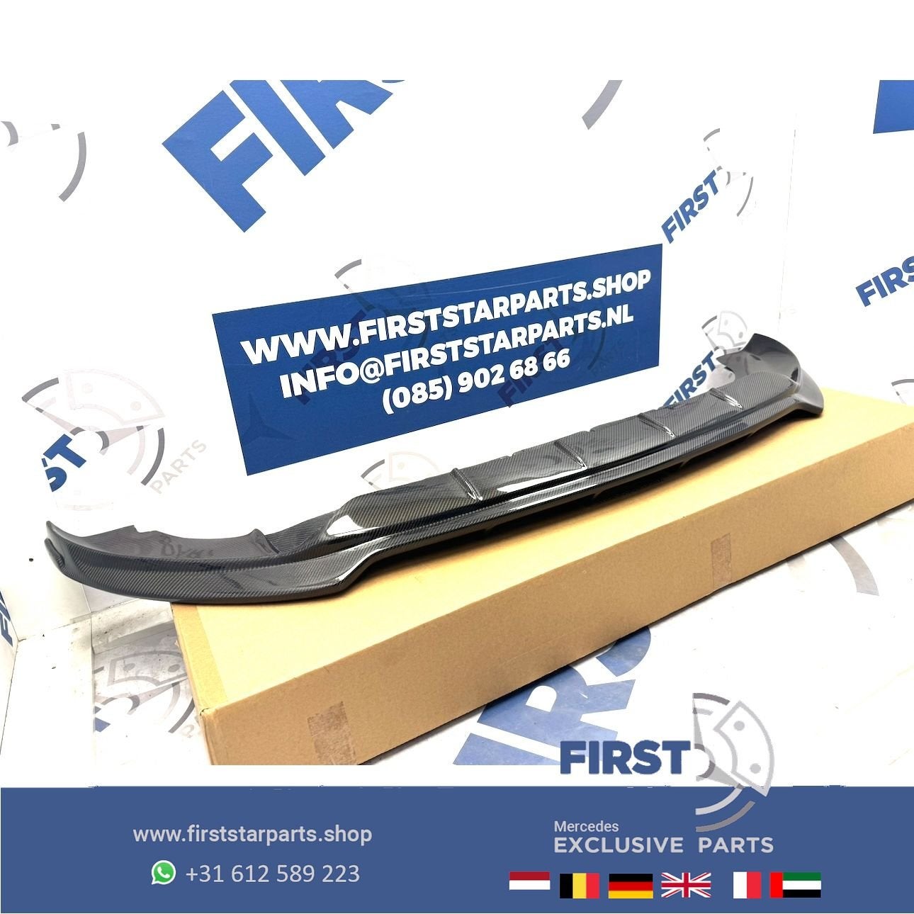 W167 GLE63 AMG CARBON FRONT BUMPER SPOILER GLE63 AMG V167 C1, Gebruikt, Voor, Ophalen of Verzenden, -