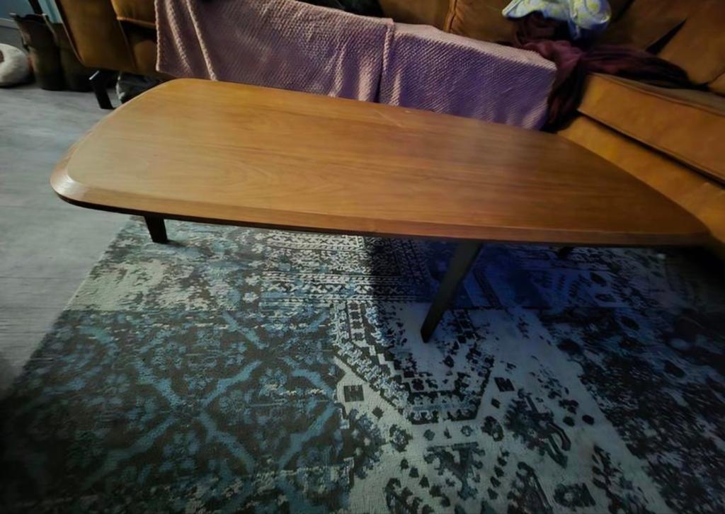 Karwei salontafel Floris in walnootkleur (60x120x30cm)., Ophalen, Gebruikt, 100 tot 150 cm, 50 tot 100 cm