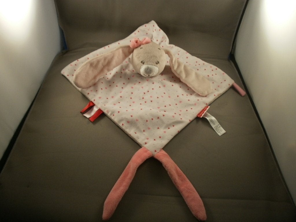 Funny*zoo konijn doekje rammel grijs/roze/bruin speen lus, Kinderen en Baby's, Speelgoed | Knuffels en Pluche, Ophalen of Verzenden