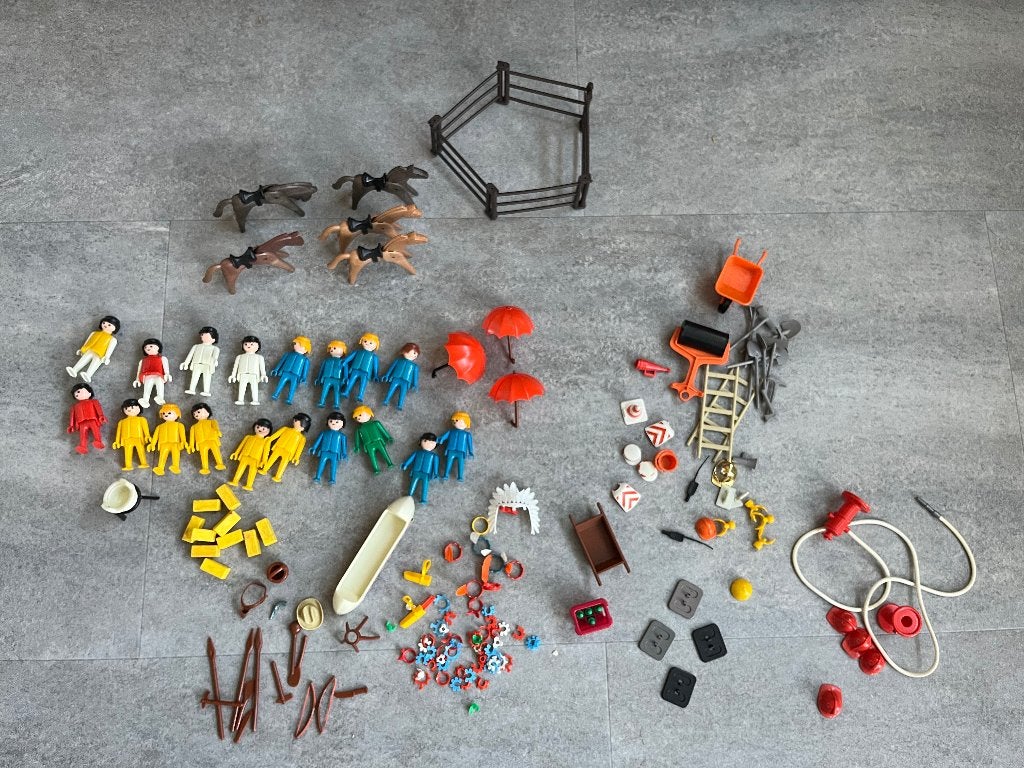 Playmobil - Vintage - Brandweer, Indianen, Werk aan de weg, Gebruikt, Losse onderdelen, Ophalen of Verzenden, Figuren