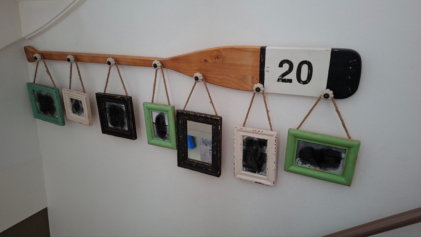 Decoratieve Roeispaan met Fotolijstjes - Maritieme Stijl, Huis en Inrichting, Ophalen, Zo goed als nieuw, Hout