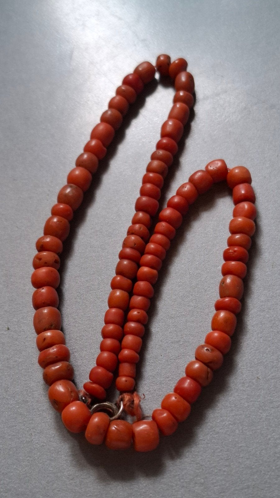 oude Bloedkoraal ketting.42 cm, Ophalen of Verzenden
