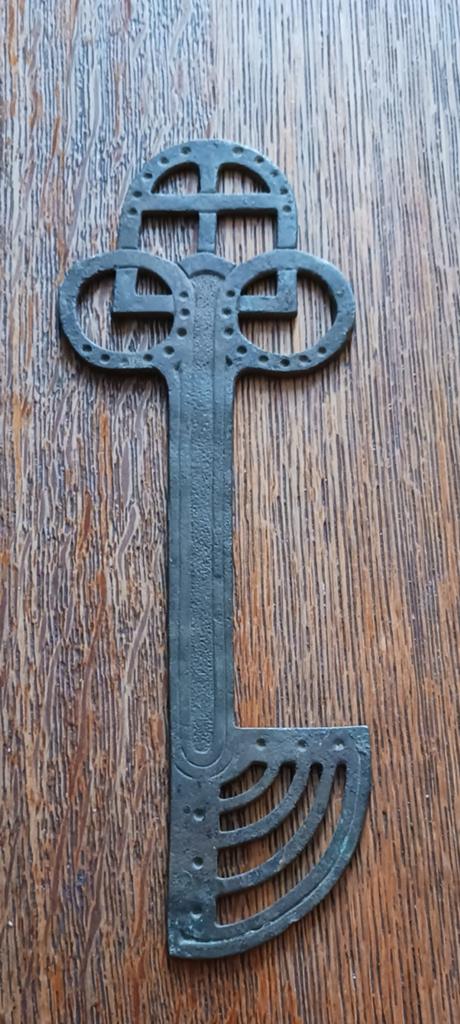 BRONZEN KOPTISCH  ZEGENKRUIS UIT ETHIOPIË  23 CM HOOG, Ophalen of Verzenden